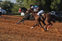 بالصور: فوز الفارس سالم العقبي في سباق للخيل على ارض حي الجوايش في الرملة 